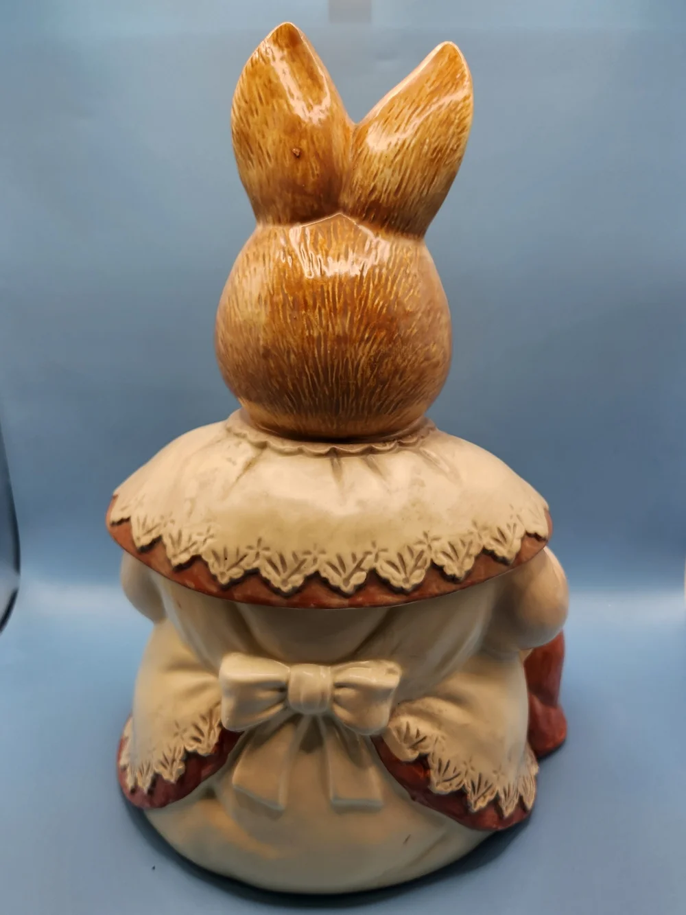 VTG Baker Hart Stuart Mother Rabbit Cookie Jar Glass Eyes Baby Bunny Japan 80s
